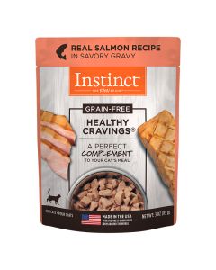 Nature's Variety Healthy Cravings Grain-Free Real Salmon Recipe Wet Cat Food Topper 3 oz pouch