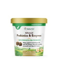 NaturVet Advanced Probiotics & Enzymes Plus Vet Strength PB6 Probiotic Soft Chews 70 ct