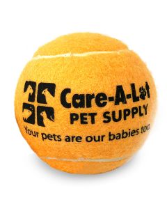 Care-A-Lot Pet Supply Orange Tennis Ball With TUFFBALLS Squeaker 1.8in (Small)