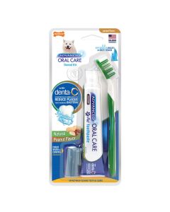 Nylabone Advanced Oral Care Natural Peanut Flavor Dog Dental Kit