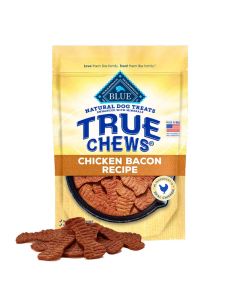 Blue Buffalo True Chews Premium Recipes Chicken Bacon Recipe Dog Treat 12 oz.