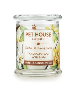 One Fur All Pet House Candle Jar Vanilla Sandalwood 8.5 oz.