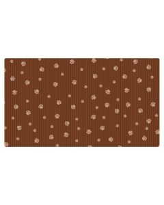 Drymate Dog Crate Mat Brown Stripe & Paws  27" X 42"