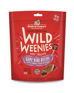 Stella & Chewy’s Freeze Dried Raw Wild Weenies Game Bird with Turkey, Duck & Quail Treats 3.25 oz