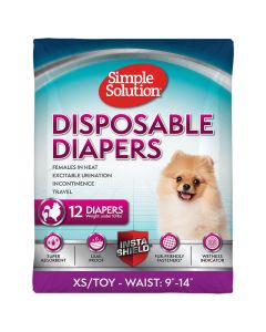 Simple Solution Disposable Dog Diapers Extra Small 12 pack