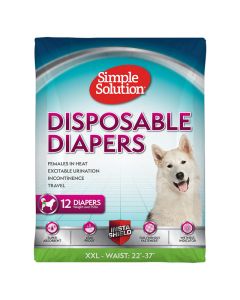 Simple Solution Disposable Dog Diapers Extra Extra Large 12 Pack