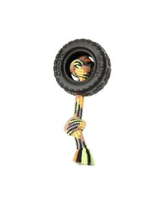 Mammoth TireBiter II with Rope Dog Toy Small 3.75 in for Dogs Up to 30 lbs