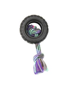 Mammoth TireBiter II with Rope Dog Toy Medium 5 in for Dogs Up to 50 lbs