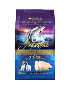 Zignature Trout & Salmon Meal Small Bites for Small Breeds Limited Ingredient Formula 13.5#