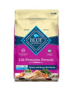 Blue Buffalo Life Protection Formula Small Breed Senior Chicken & Brown Rice Recipe Dry Dog Food 15 lbs