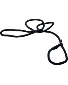 Coastal Black Rope Slip Leash 1/2" X 6'