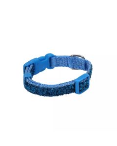 Coastal Li'l Pals Adjustable Dog Collar with Blue Glitter Overlay Small 3/8" X 8"-12"