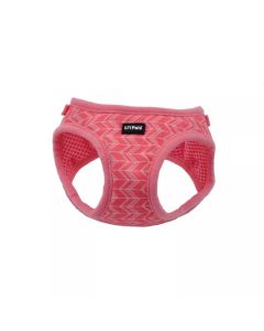 Coastal Li'l Pals Pink Tribal Chevron Canvas Adjustable Dog Harness Small 3/8" X 10"-12"