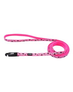 Coastal Li'l Pals Pink with Hearts Reflective Dog Leash 3/8" X 6'