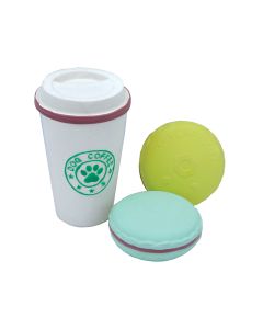 Coastal Li’l Pals Coffee Cup & Two Cookies Dog Toy 3 ct