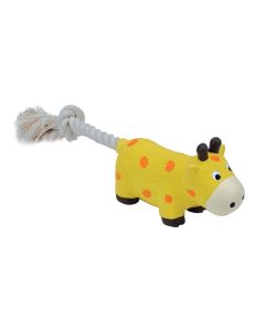 Coastal Li’l Pals Latex & Rope Giraffe Dog Toy 8 in