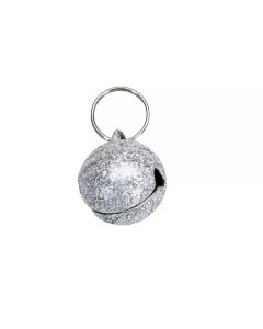 Coastal Silver Round Frosted Designer Cat Bell