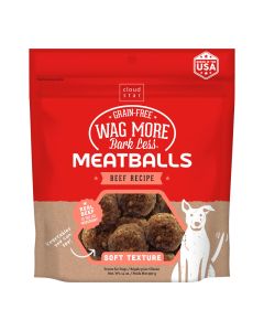 Wag More Bark Less Meatballs Beef Recipe Dog Treats 14 oz