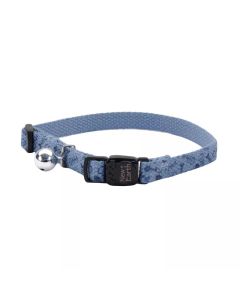 Coastal New Earth Soy Adjustable Breakaway Cat Collar Slate with Fish 3/8" X 8"-12"