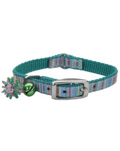 Coastal Li'l Pals Green Stripe Ribbon Safety Kitten Collar 3/8" X 6"-8"
