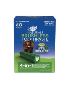 Ark Naturals Brushless Toothpaste Dental Chew Medium 20-40 lbs 60 ct