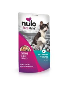 Nulo Freestyle Sardine & Beef in Broth Pouch for Cats 2.8 oz