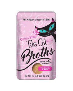 Tiki Cat Grain Free Broths Salmon Pouch 1.3 oz.