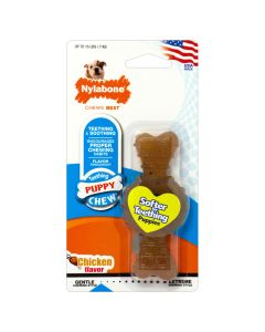Nylabone Teething Puppy Chew Ring Bone Toy Chicken Flavor X-Small/Petite