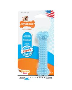 Nylabone Teething Puppy Chew Toy Blue Chicken Flavor X-Small/Petite
