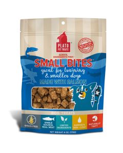 Plato Pet Treats Small Bites Made with Salmon Dog Treats 6 oz.