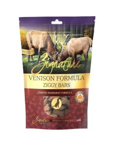 Zignature Venison Formula Ziggy Bars Treat for Dogs 12 oz.