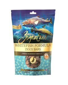 Zignature WhitefIsh Formula Ziggy Bars Treat for Dogs 12 oz.