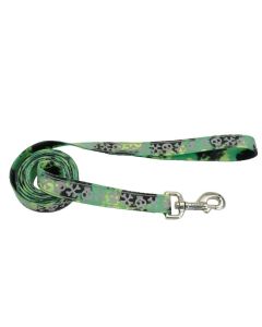 Coastal Lazer Brite Lime with Skulls Patterned Leash 1" X 6'