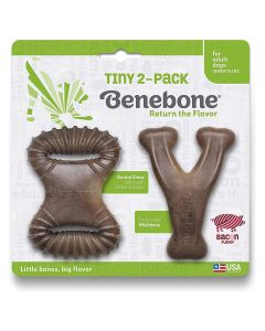 Benebone Tiny 2-Pack  Dental Chew & Wishbone Dog Chew Toy