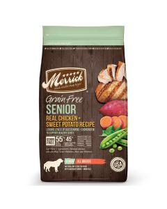 Merrick Grain-Free Senior Real Chicken & Sweet Potato Recipe 22 Lbs.