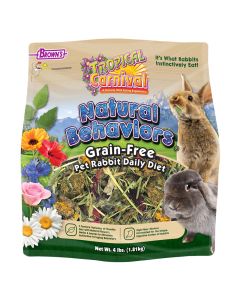 Brown's Tropical Carnival Natural Behaviors Pet Rabbit Grain-Free Daily Diet 4 lbs.