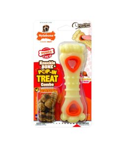 Nylabone Power Chew Knuckle Bone & Pop-In Treat Toy Combo (Medium/Wolf)