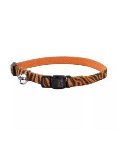 Coastal New Earth Soy Adjustable Breakaway Cat Collar Pumpkin with Stripe 3/8" X 8"-12"