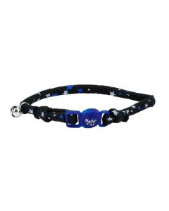 Coastal Black Stars Safe Cat Round Fashion Collar 3/8" X 8"-12"