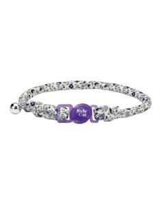 Coastal Purple Floral Safe Cat Round Fashion Collar 3/8" X 8"-12"