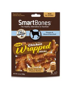 SmartBones Mini Chicken Wrapped Sticks with Peanut Butter 15 pack