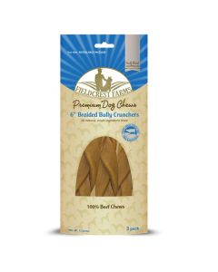 Fieldcrest Farm Premium Dog Chews Bully Crunchers Braided 3pk