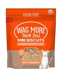 Cloud Star Wag More Bark Less Mini Biscuits with Peanut Butter & Apples 7 oz.