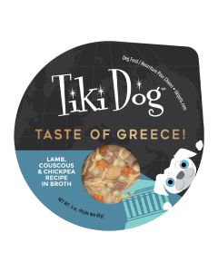 Tiki Dog Taste of Greece Lamb, Couscous & Chickpea Recipe in Broth 3 oz.