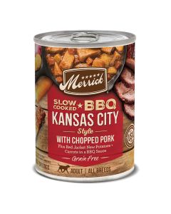 Merrick Slow-Cooked BBQ Kansas City Style with Chopped Pork Grain free 12.7 oz.