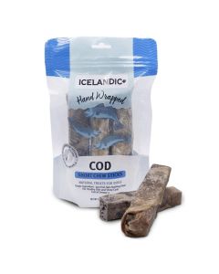 Icelandic+ Hand Wrapped Cod Skin Short Chew Stick Dog Treats 2oz.