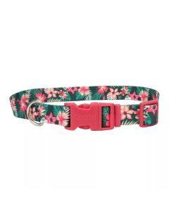 Coastal Styles Hunter Tropical Flower Adjustable Collar 3/4" X 14"-20"