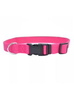 Coastal New Earth Soy Adjustable Dog Collar Fuchsia Small/Medium 3/4" X 12"-18"