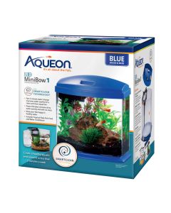 Aqueon LED MiniBow Desktop Aquarium Blue 1 Gallon