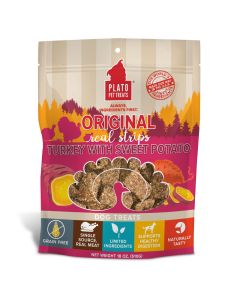 Plato Original Real Strips Turkey with Sweet Potato Dog Treats 18 oz.